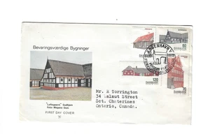 DENMARK 1972 FDC "Bevaringsvoerdige Bygninger" sent to Canada - Picture 1 of 2