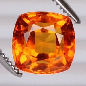 Natürlicher orangefarbener Saphir Padparadscha 6,80 ct Quadrat facettierter Schliff loser Edelstein - Bild 1 von 7