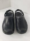 Men's Black and Gray Crocs Swiftwater Leather Clogs Size 10 GUC 