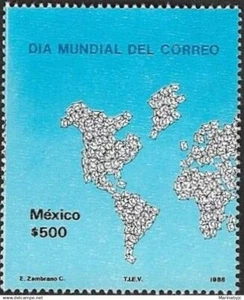 SKV) 1988. Mexico. World Post Day. 1 stamp SC 1564. MNH. - Picture 1 of 1