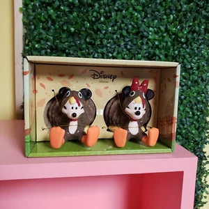 Walt Disney Mickey & Minnie Mouse Thanksgiving Turkey Salt & Pepper Shakers NEW - Picture 1 of 9