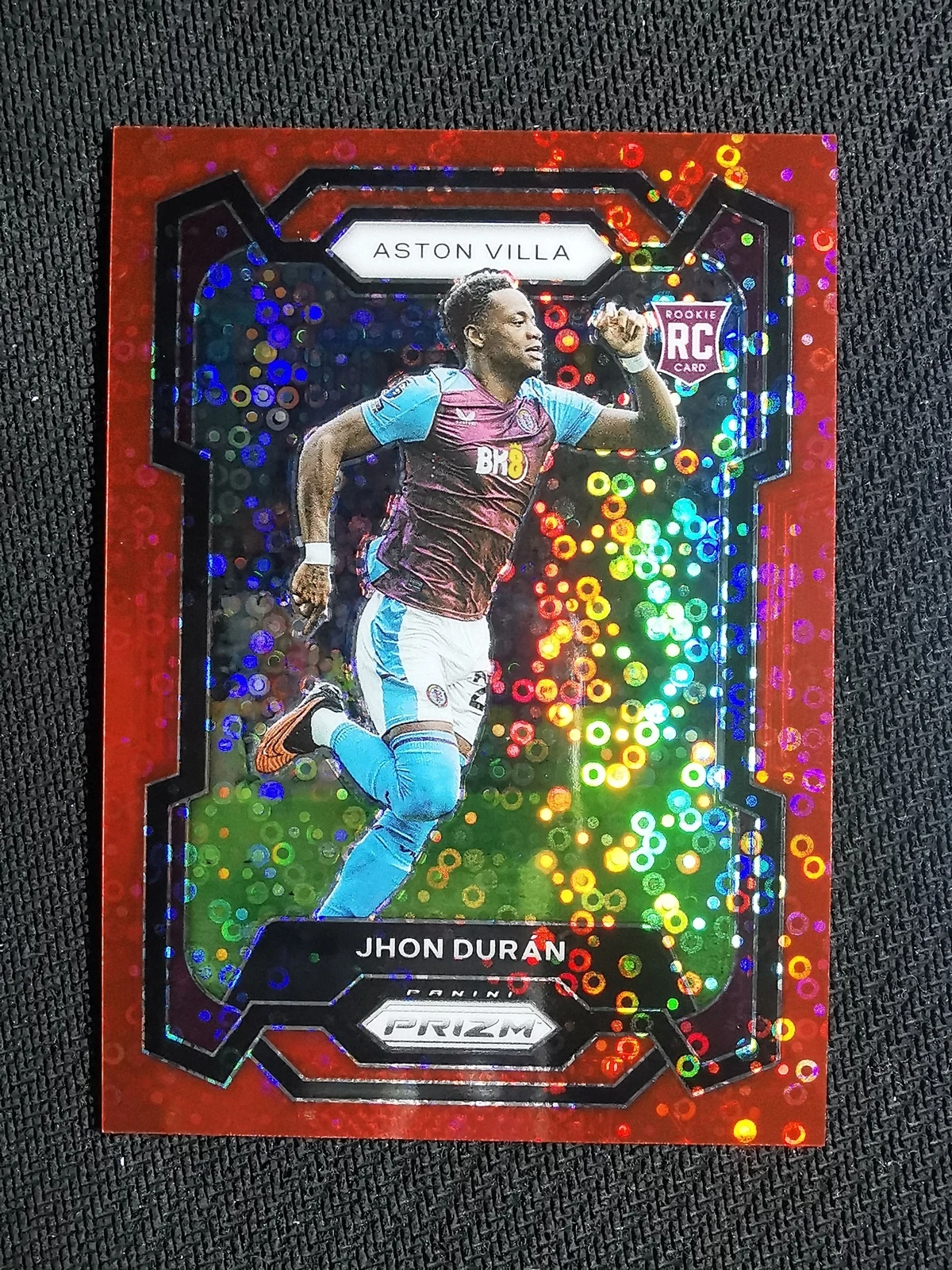 2023-24 Panini Prizm EPL Red Disco 35/49 RC JHON DURAN Aston Villa cz