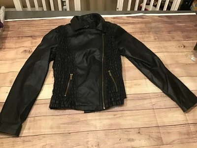 New Look Womans Jacket Faux Leather Motorcycle Size Large - Image 1 of 4