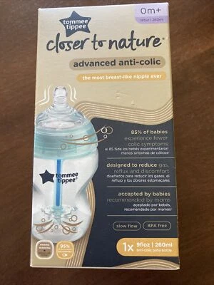 Biberón anticólicos avanzado Tommee Tippee 9 onzas transparente 1 unidad ~ NUEVO EN CAJA Foto 1 de 4