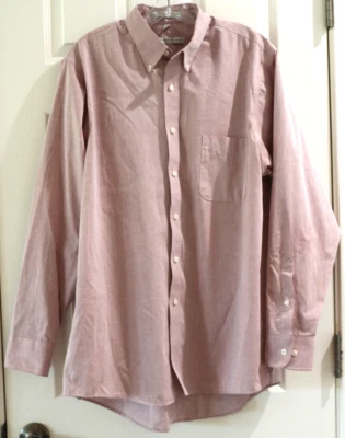 Camisa Geoffrey Beene Pinpoint Oxford Blanco Rojizo Sin Arrugas, Talla 16 34/35 Foto 1 de 4