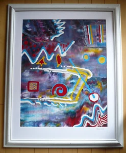 WALTER RAUM, GELISTETE Abstraktion EXPRESSIONISMUS VINTAGE 90er MODERNES ÖL - Bild 1 von 18