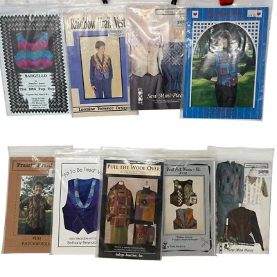 Lot Of 9 Sewing Patterns Vests Quilting Artsy Country Creative Fashion Vtg 90's - Image 1 of 4