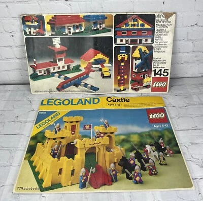 Vintage Legoland Yellow Castle 6075 & LEGO BUILDING SET #145 "BOX ONLY" (READ) - Image 1 of 4