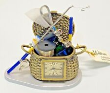 Vtg Waltham Fishing Reel Rod Creel Mini Clock D44 #48488 Japanese Movement Rare