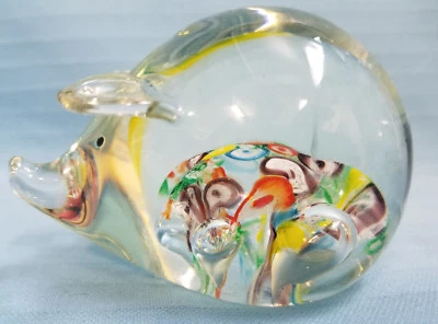 Lenwile Glass Ardalt Japón Cerdo Cerdo Jabalí Pisapapeles Atrapasol Estatuilla 2.5" Foto 1 de 4