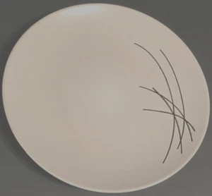Crofton Stoneware White Abstract Dinner Modern Japanese Design Matte Plate 11" - Picture 1 of 3