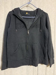 Carhartt Zip UpHood Sweatshirt Youth Medium Size 8/10 Gray Grey Heavy - Picture 1 of 5