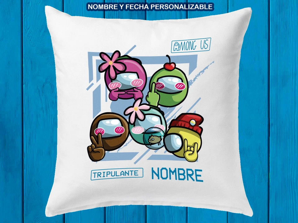 Among US Crew-Mitglied Blau Video-Spiel Kissen Individuell Name Videogame Becher - Bild 1 von 1