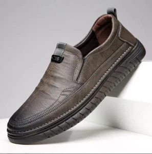 Zapatillas deportivas suaves cómodas para hombre Zapatos de cuero Mocasines Zapatos para conducir Zapatos informales - Imagen 1 de 9