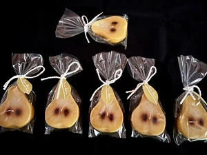 NEU OHNE ETIKETT 6 NEUE SCHNITTKERZEN IN BIRNENFORM. VON DESIGNER VANCE KITIRA.  SEHEN LEBENSECHT AUS! - Bild 1 von 2