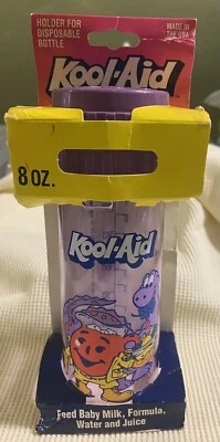 VINTAGE KOOL-AID PLAYTEX CHERUBS Drop-ins BABY BOTTLE Flat Top Nipple ADORABLE🥰 - Image 1 of 4