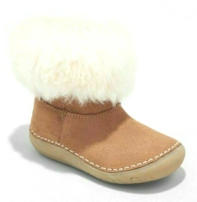 OshKosh Genuino Niños Trella Talla 2 Infantes Niñas Marrón Imitación Piel Borde Acogedoras Botas Foto 1 de 1