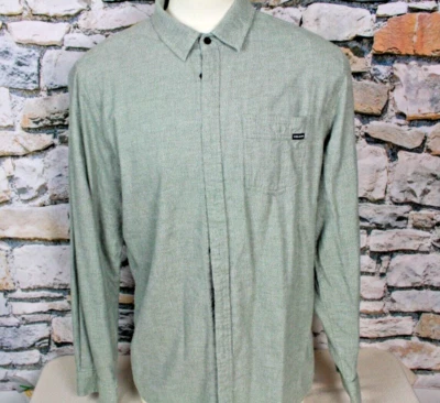 VOLCOM Men's Shirt Gray Brush Cotton Spread Collar Classic Fit Long Sleeve XL - Image 1 of 4