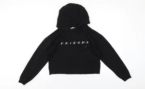Friends Girls Black Cotton Pullover Hoodie Size 11-12 Years Pullover - Friends L - Picture 1 of 10