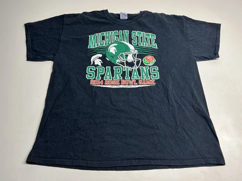 Michigan State Spartans Rose Bowl 2014 Size XL Green T-Shirt Cover