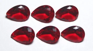 10 PCs Lab-Created Garnet Lot | Pear Shaped | Deep Red | Perfect for Jewelry - Picture 1 of 5