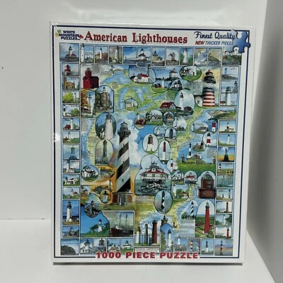 Rompecabezas American Lighthouses White Mountain 1000 piezas piezas piezas extra grandes Foto 1 de 4