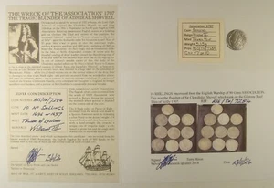 1707 Association Shipwreck Recovered 1697 Silver Shilling William III COA - Picture 1 of 6