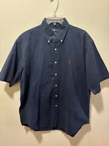 Polo Ralph Lauren Mens Classic Fit Blaire Button Down Navy Blue Red Pony Size L - Picture 1 of 10