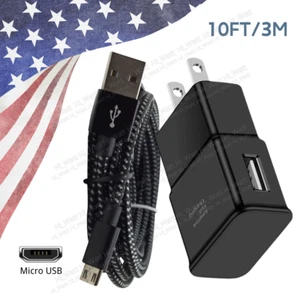 USB Adaptive Fast Charger Block Micro USB Charging Cord 10Ft For Samsung Android - Picture 1 of 11