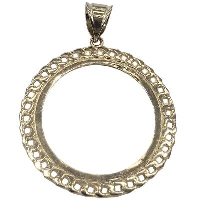 Colgante marco bisel moneda centenario 50 pesos oro real 14k Foto 1 de 4