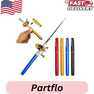 Mini Fishing Rod Portable Retractable Pen Ice Pocket Raft Fishing Gear Gift - Picture 1 of 7