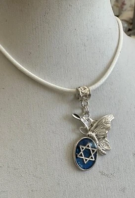 Collar Estrella de David Mariposa Ajuste Tono Plata Silverman Judaica Stock EE. UU. Foto 1 de 2