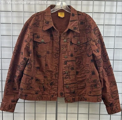 Ruby Rd. Chaqueta bordada de mezclilla naranja quemado ecléctica - Ver medidas Foto 1 de 4