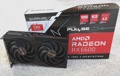 SAPPHIRE PULSE AMD Radeon RX 6600 8GB GDDR6 Graphics Card 1 DisplayPort + 1 HDMI - Image 1 of 4