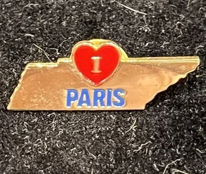 Spilla da bavero vintage "I Love (❤️) Paris" a forma di Stato del Tennessee spilla 1 3/8" - Foto 1 di 2