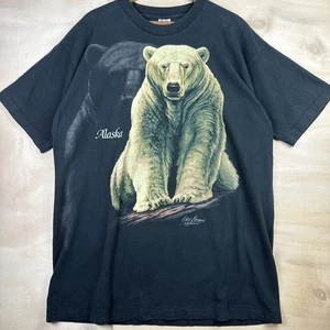 Vintage Alaska Grizzly Polar Bear Single Stitch FOTL T Shirt XL Animals Nature - Picture 1 of 7