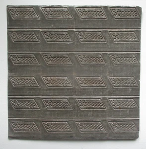 Vintage 1920's Tin Schnapps Chewing Tobacco Inprint Plate Original Metal 12 x 12 - Picture 1 of 3
