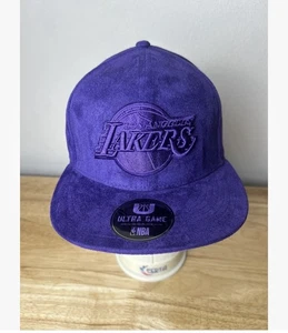 NBA Los Angeles Lakers Purple Suede Adjustable Snapback Hat Cap Ultra Game - Picture 1 of 6