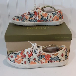 Hotter Mabel FLORAL SNEAKERS Size 9.5 US 41.5 EU Beige/Blue/Red With Box - Picture 1 of 13