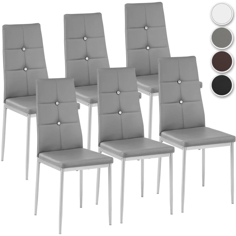 TECTAKE GMBH Set di 6 Sedia per Sala da Pranzo Tavolo Cucina Resistente Similpelle