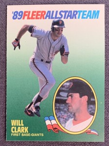 1989 Fleer ALL-STAR-TEAM Will Clark #3 of 12 A Baseball Card