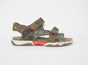 Boys Timberland Earthkeepers 1284A Dark Olive Leather 2 Strap Summer Sandals - Picture 1 of 7