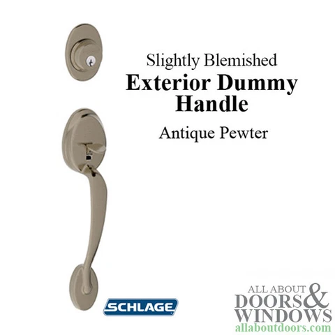 Blemished Schlage Plymouth F392 / FA392 Exterior Dummy Handle - Antique  Pewter Cover