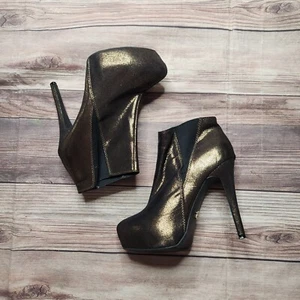 Rock & Republic Metallic Georgine Cooper Bronze Ankle Boots 7.5 - Picture 1 of 6