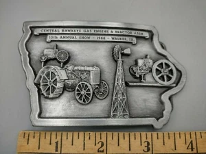 1988 Central Hawkeye Rock Island Engine Tractor Belt Buckle Waukee Iowa - Picture 1 of 3