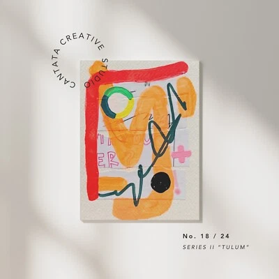 Obra de arte collage original - arte de pared pequeño - arte pop abstracto - medios mixtos Foto 1 de 4