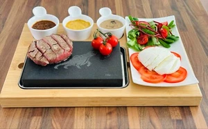 Juego de 7 piezas de piedras de carne grabadas Higoshi Bull con cucharas - Gran regalo - Imagen 1 de 3