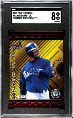 1999 Pacific Aurora Ken Griffey JR. #9A SGC 8 - Image 1 of 2