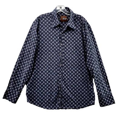 Roar Shirt Men's XL Black Paisley Preppy Western Cowboy Casual 90s Rodeo Rancher - Image 1 of 4