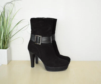 edle Aldo Brue High Heel Stiefeletten Gr. 38 1/2 kl. Plateau Echtleder elegant - Bild 1 von 4